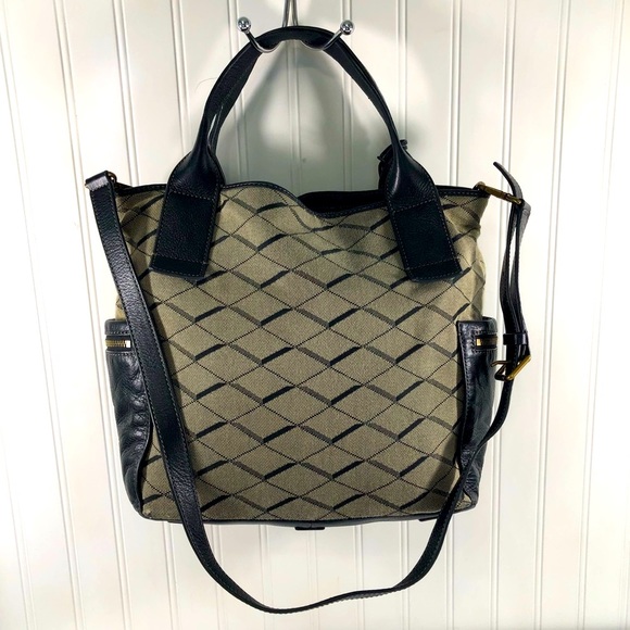 Vintage Fossil Black Tote Handbag - Picture 2 of 5